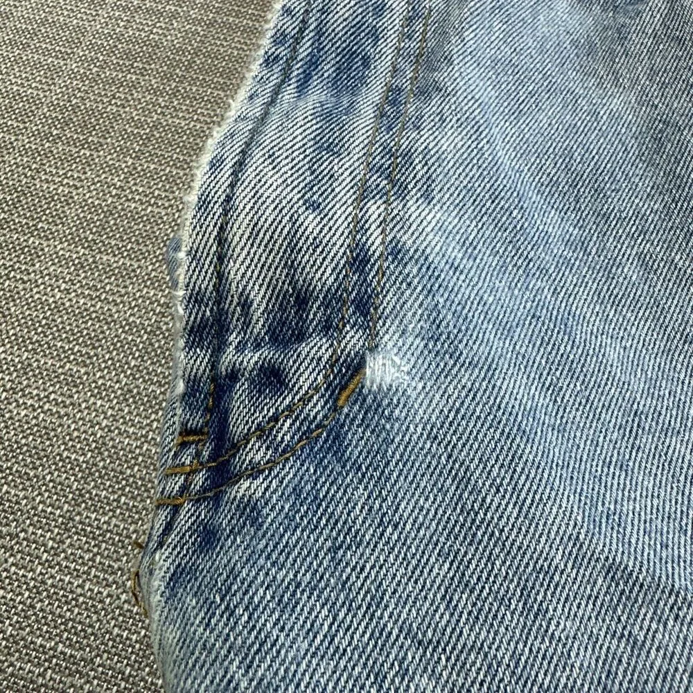 Tommy Hilfiger Jeans Mens 38x32 Baggy Wide Leg Retro Y2K Stone Washed Lion Crest